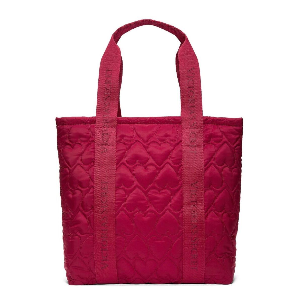Victoria`s Secret Red Heart Valentine`s Day Victoria Puffy Tote Overnight Bag by Victoria's Secret