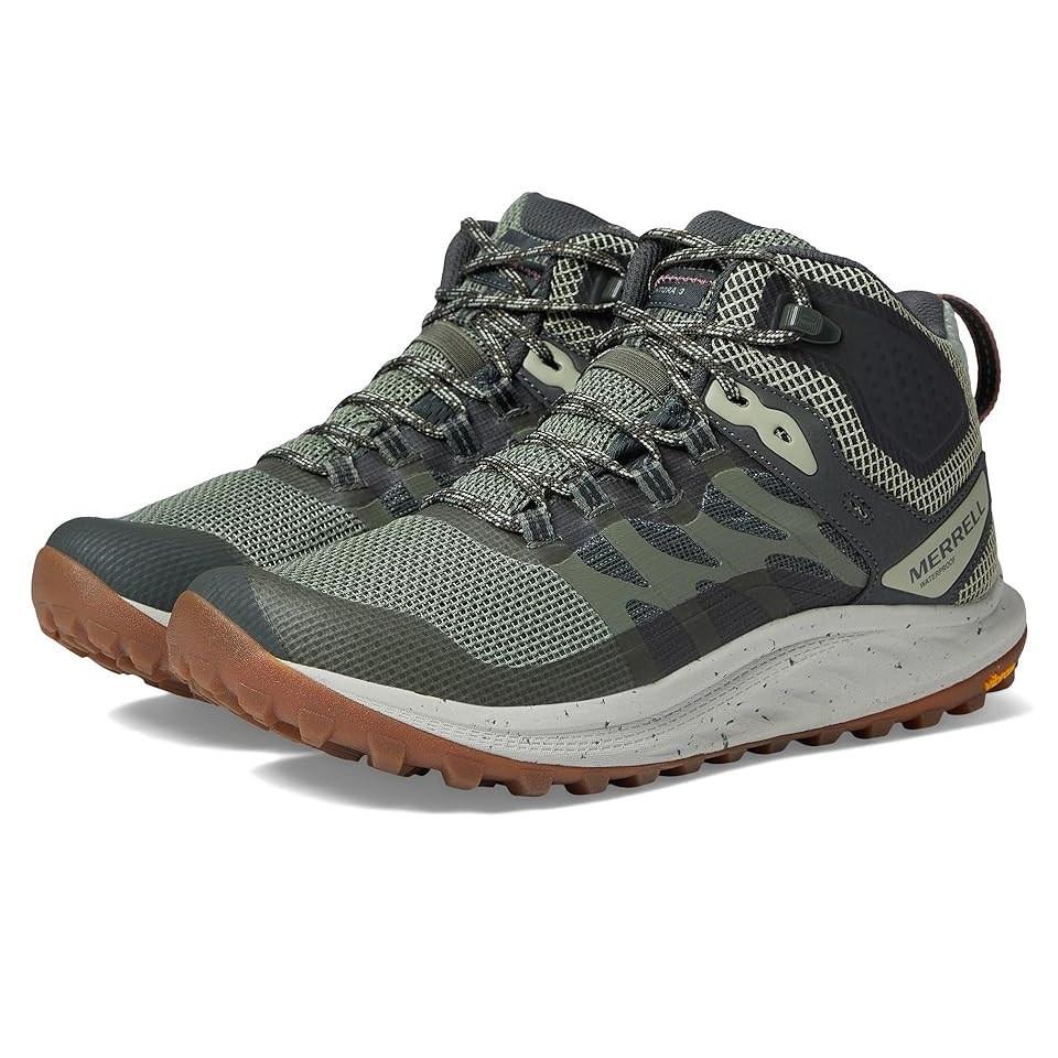 Merrell Women`s Antora 3 Mid Waterproof Hiking Boots Lichen- Size 6.5