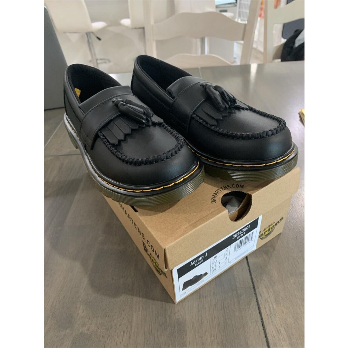 Dr. Martens Adrian J Black Leather Tassel Loafers Size US 3/UK 2/EU 34