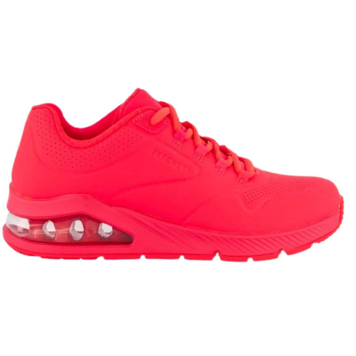 Skechers Women`s 155634 Uno 2- Great Kolor Neon Coral Casual Shoes - Neon / Coral