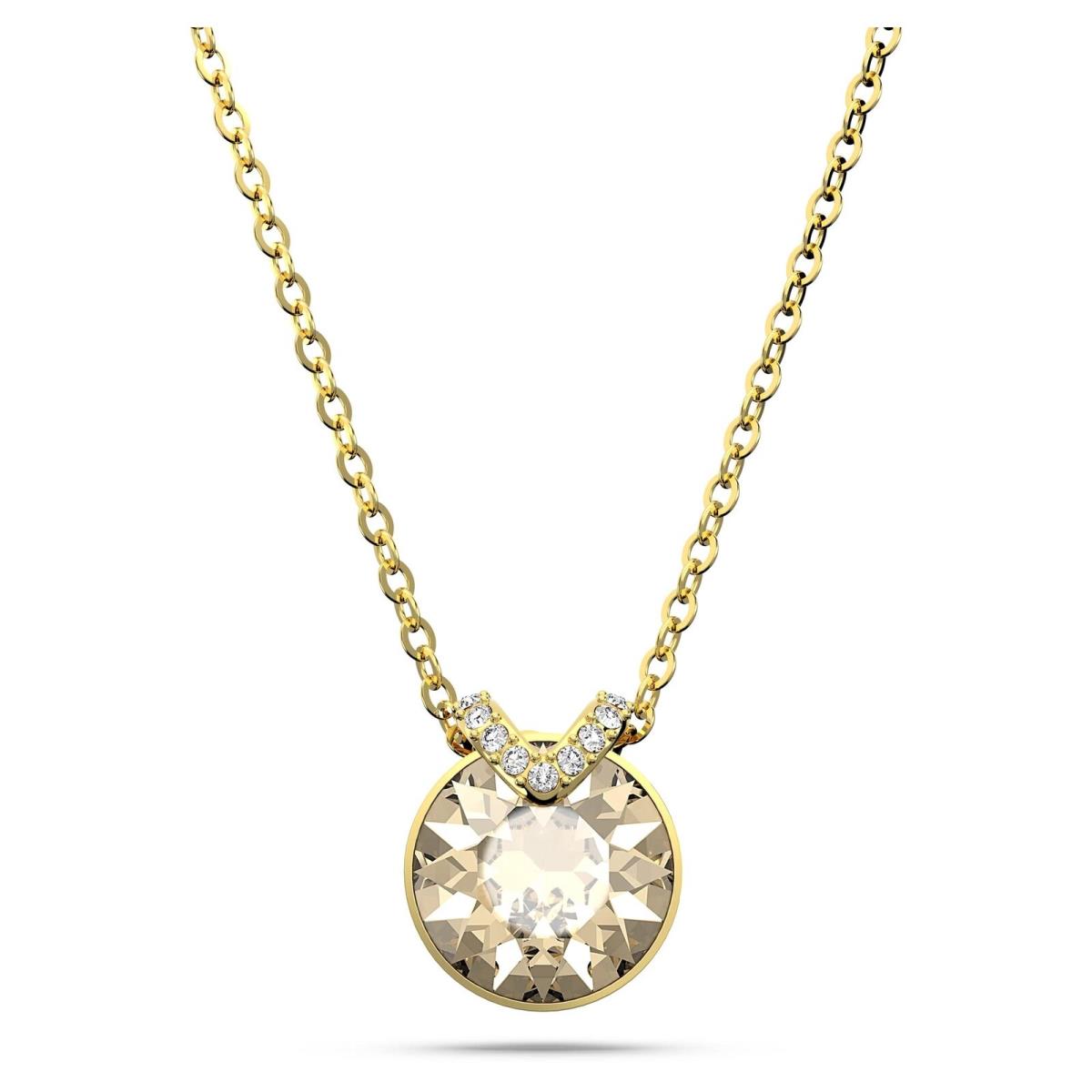 Swarovski Bella V Pendant Necklace Round Cut Gold Tone Gold-tone Plated 5662091