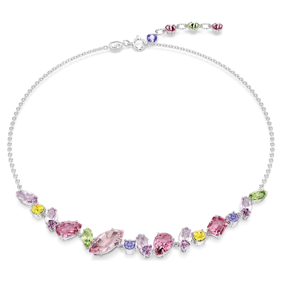 Swarovski Gema Necklace Mixed Cuts Multicolored Crystals Rhodium Plated 5658398