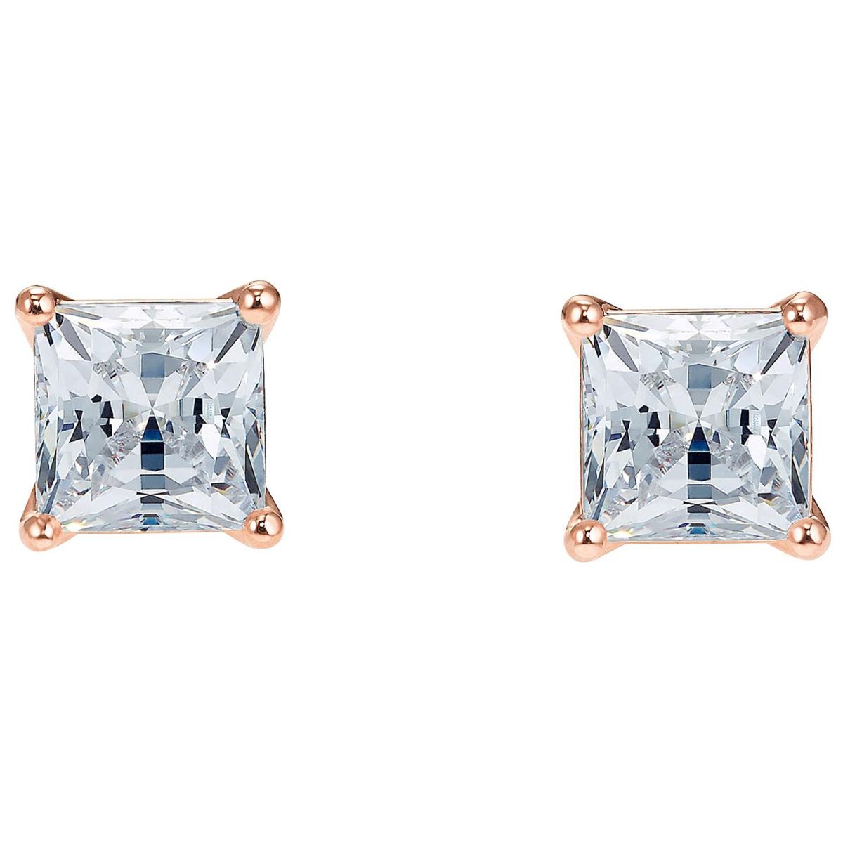 Swarovski Attract Pierced Earrings - White - Rose-gold Tone Plated