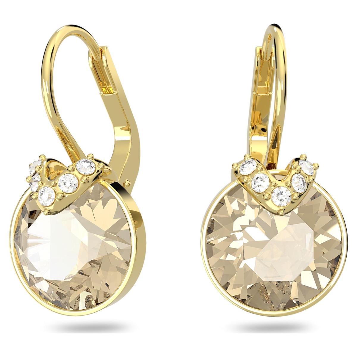 Swarovski Bella V Drop Earrings Round Cut Gold-tone/gold-tone Plated 5662093