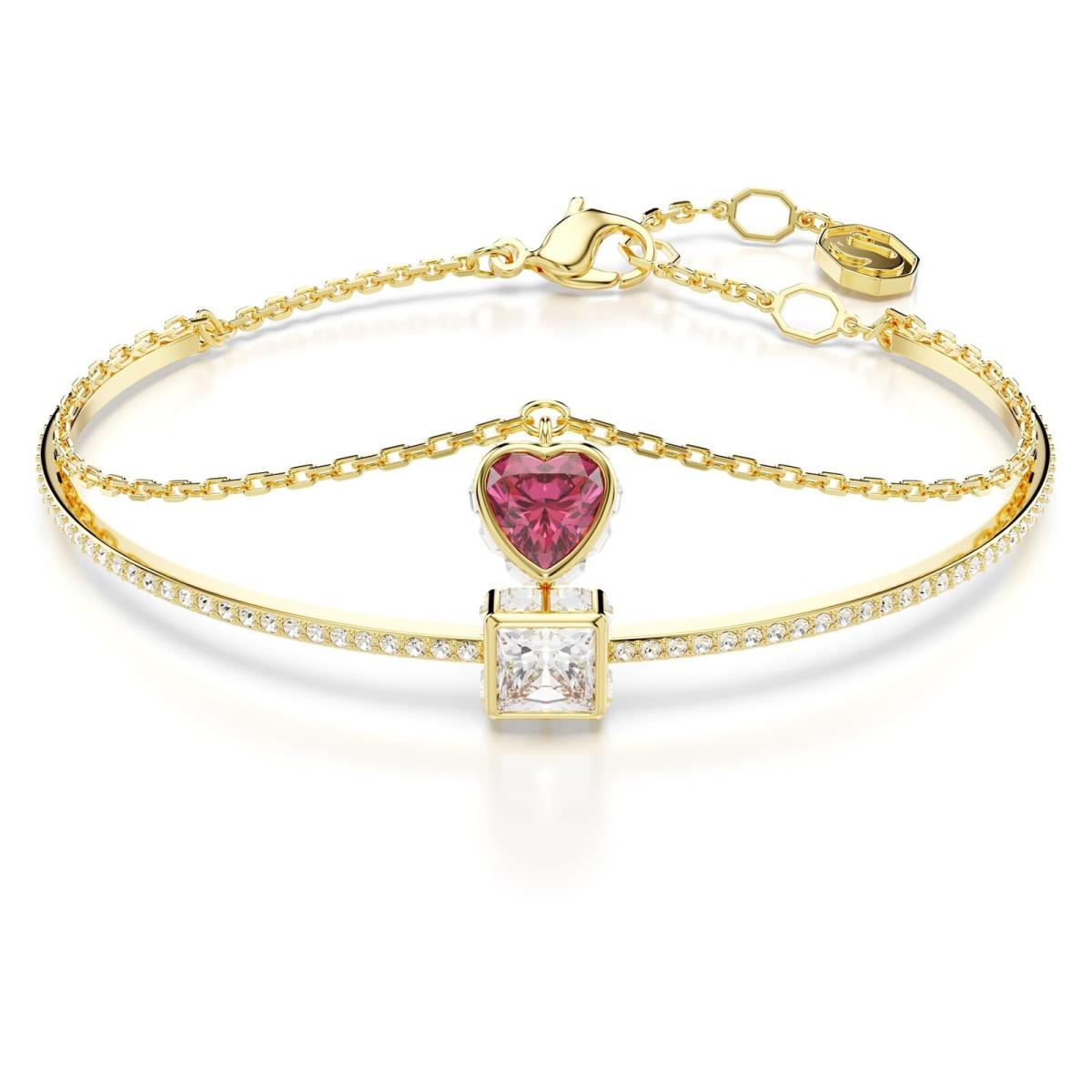 Swarovski Chroma Bangle Heart Red Gold-tone Plated 5683835