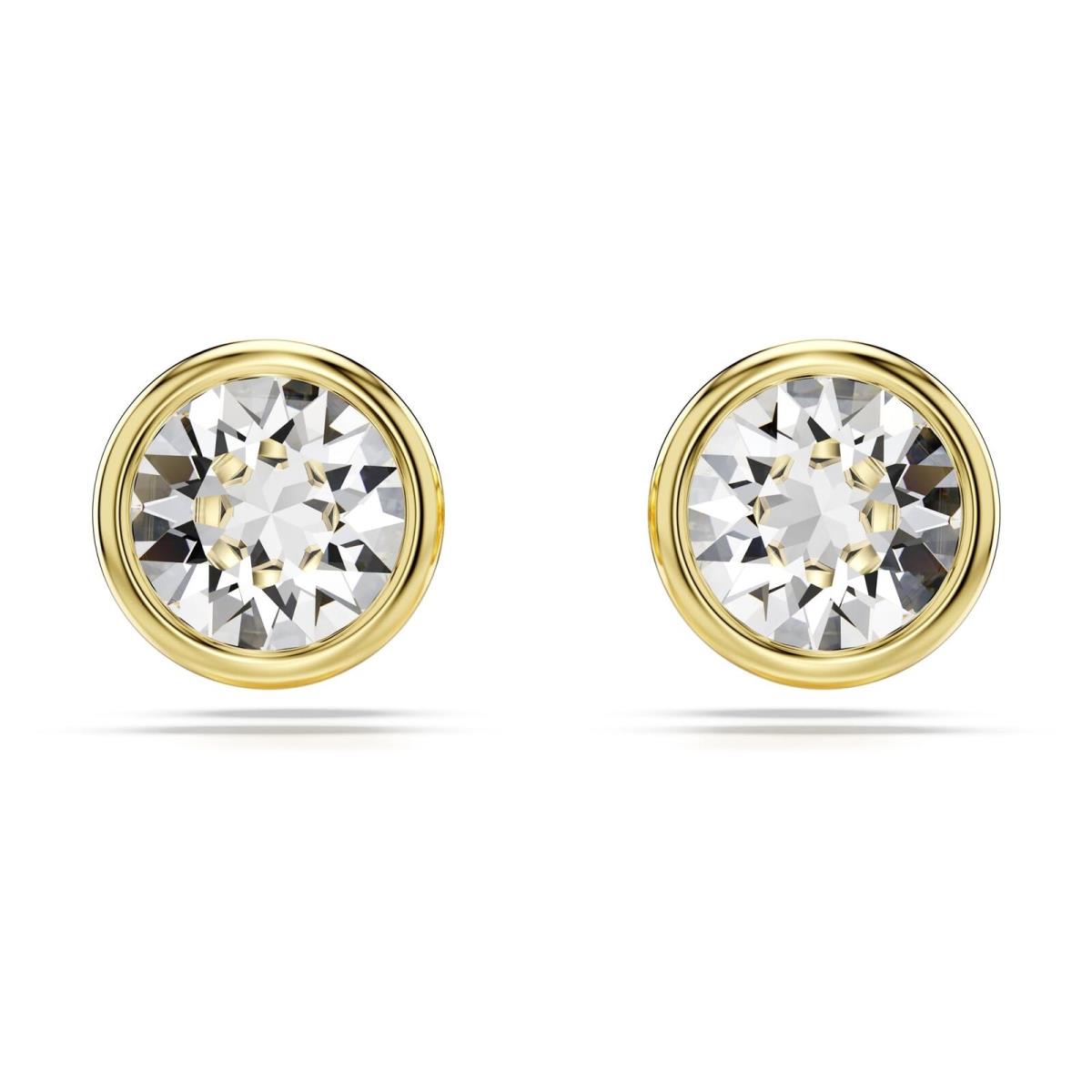 Swarovski Imber Stud Earrings Round Cut White Gold-tone Plated 5681552