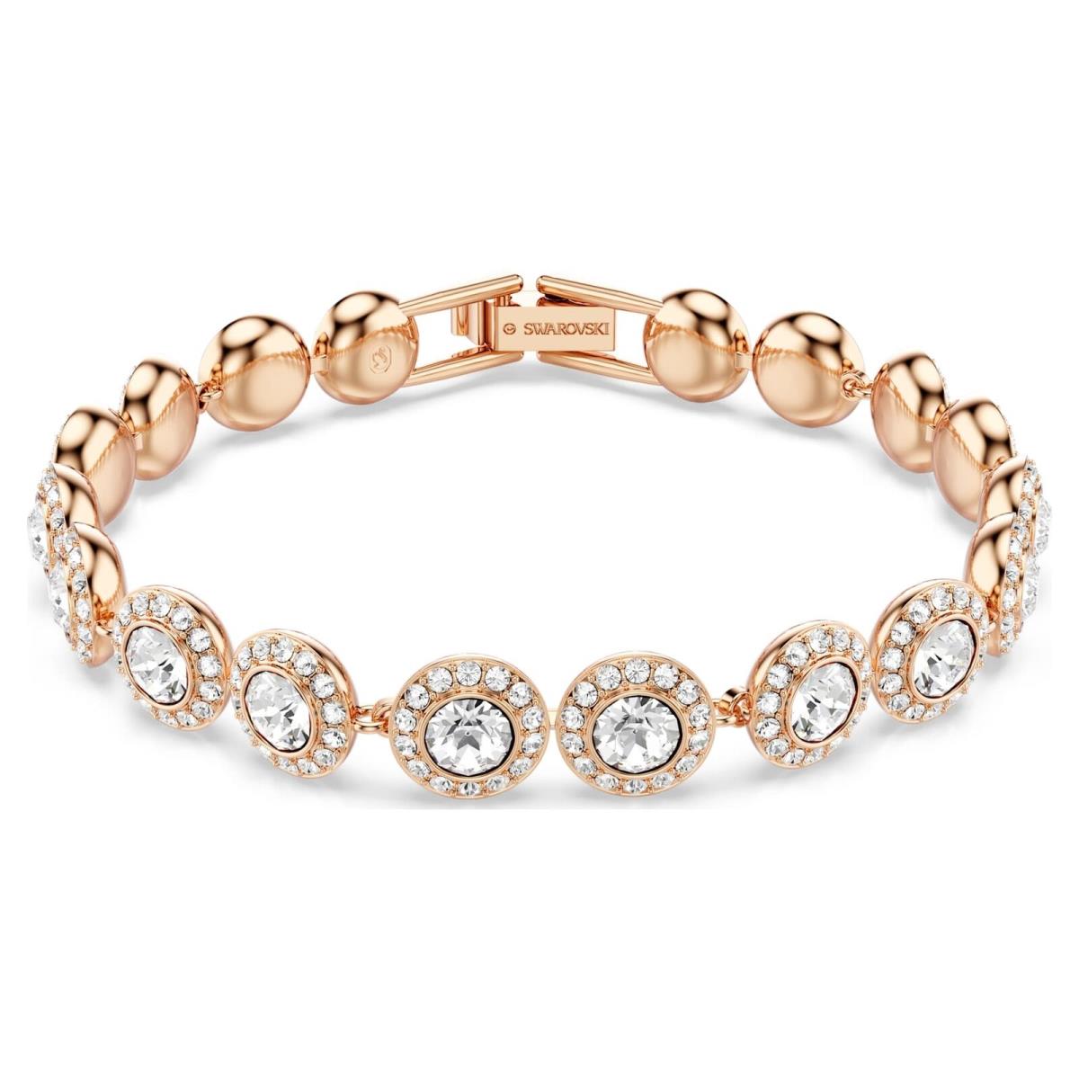 Swarovski Una Angelic Tennis Bracelet Round Cut Pav Medium Rose Gold-tone