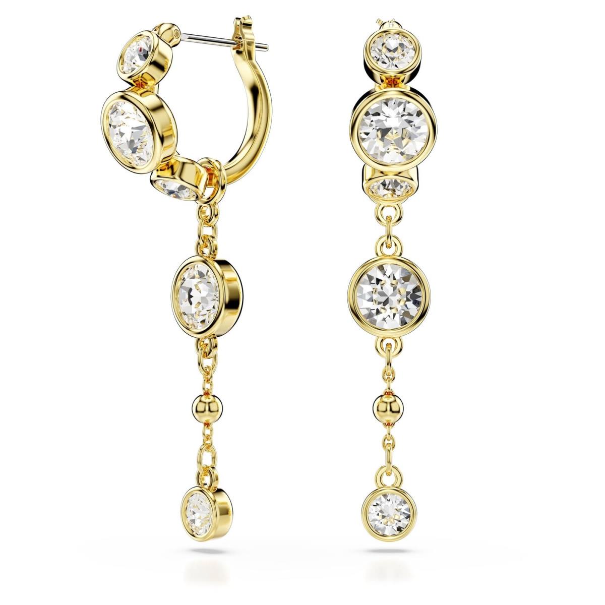 Swarovski Imber Drop Earrings Round Cut White Mixed Metal Finish 5680097