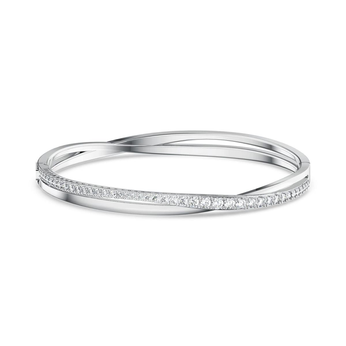 Swarovski Hyperbola Bangle White Rhodium Plated Size Medium Model 5565210