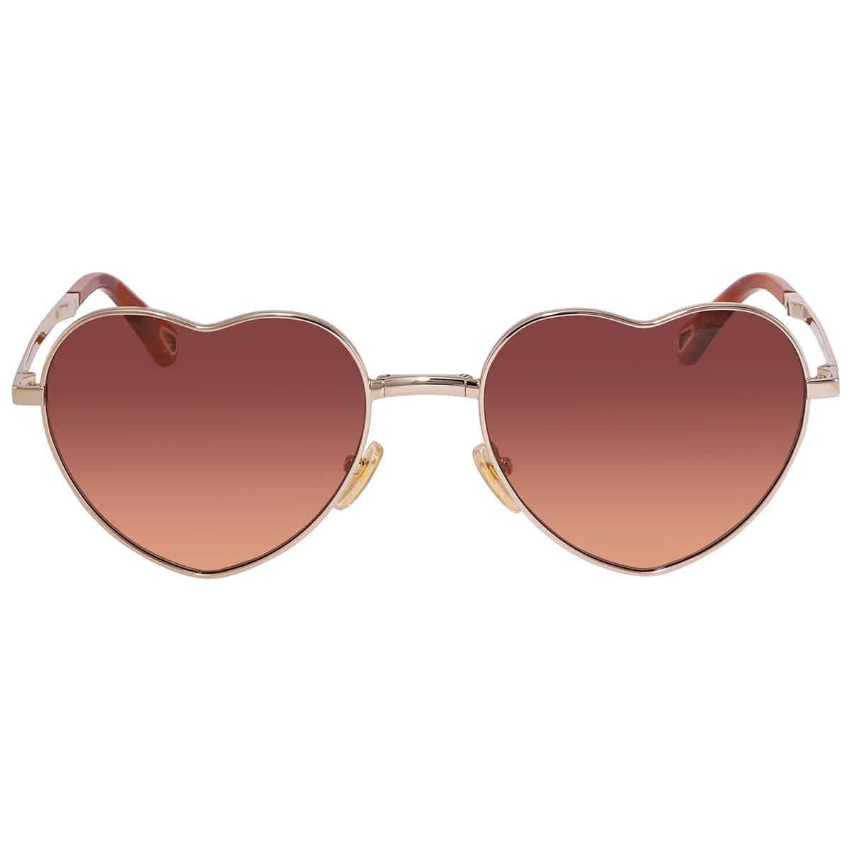 Chloe Milane Red Gradient Heart Ladies Sunglasses CH0071S 003 59 CH0071S 003 59 by Chloé