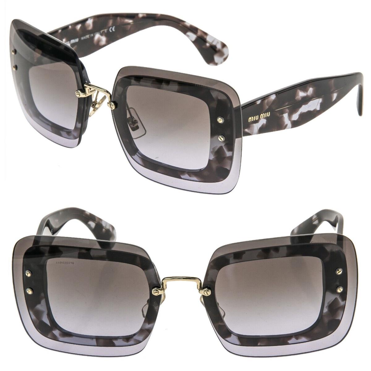 Miu Miu Reveal MU02RS Lilac Brown Havana Square Fashion Sunglasses 02R