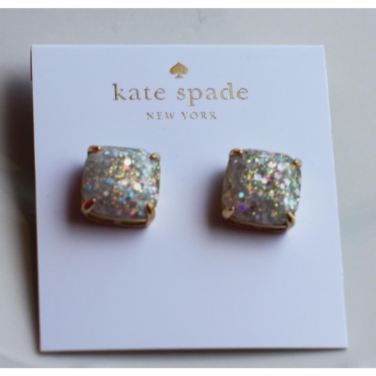 Kate Spade Multi Glitter Opal Aurora Borealis Gold Cushion Stud Earrings - Kate  Spade jewelry - 098686603790 | Fash Brands