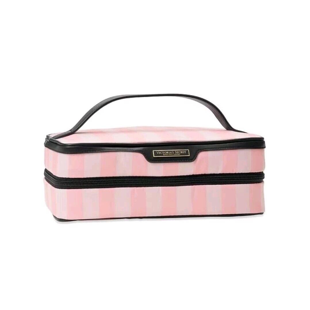 Victoria`s Secret Everything Travel Case Makeup Bag Iconic Pink Strip