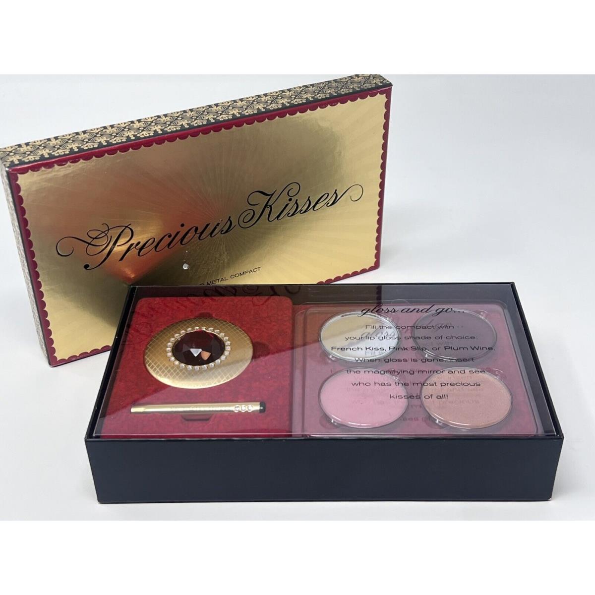 Victoria s Secret Precious Kisses Gold Metal Compact Gloss Go Set Vintage Rare