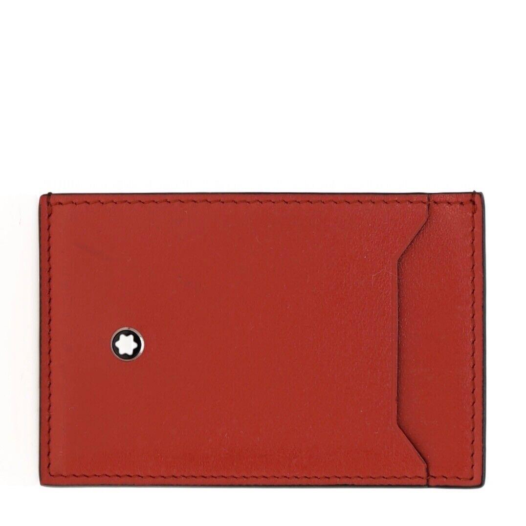 Montblanc Slim Business Card Holder Wallet 3cc Bicolor Red Black Leather