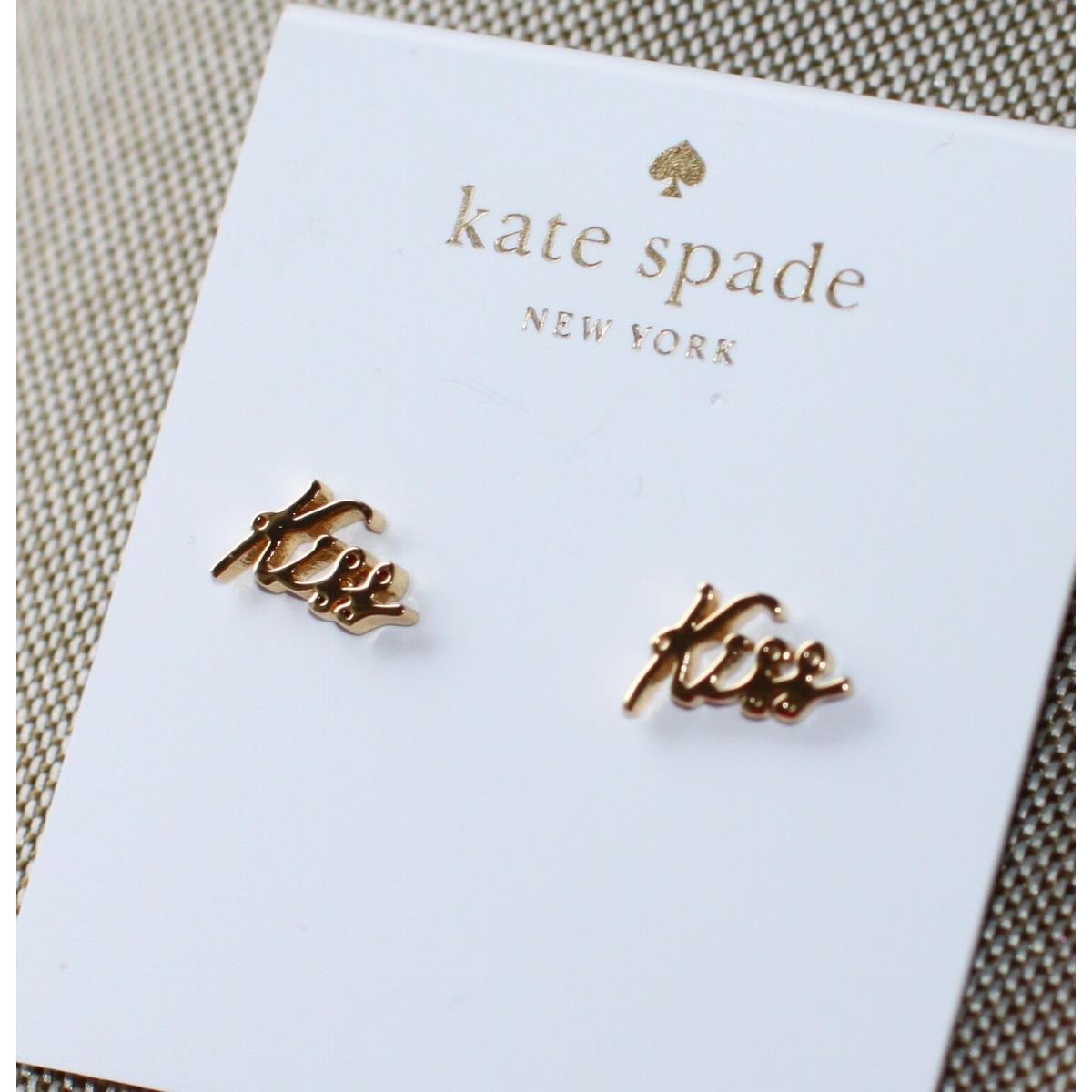 Kate Spade Signed Delivered Kiss Kiss Stud Earrings