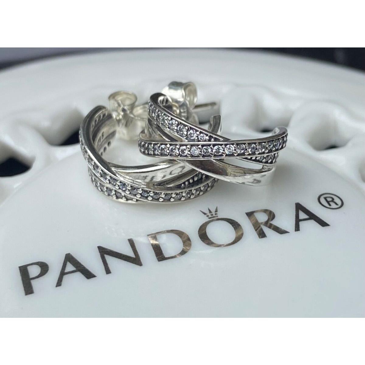 Pandora Entwined Hoop Earrings 290730CZ