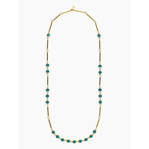 Kate Spade Gold Turquoise Dotted Line Scatter Necklace WBRU4935 Long Cha