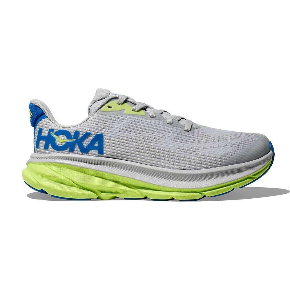 Hoka One One Clifton 9 1131170-STLC Sneakers Kids Gray Athletic Running Shoes Gray