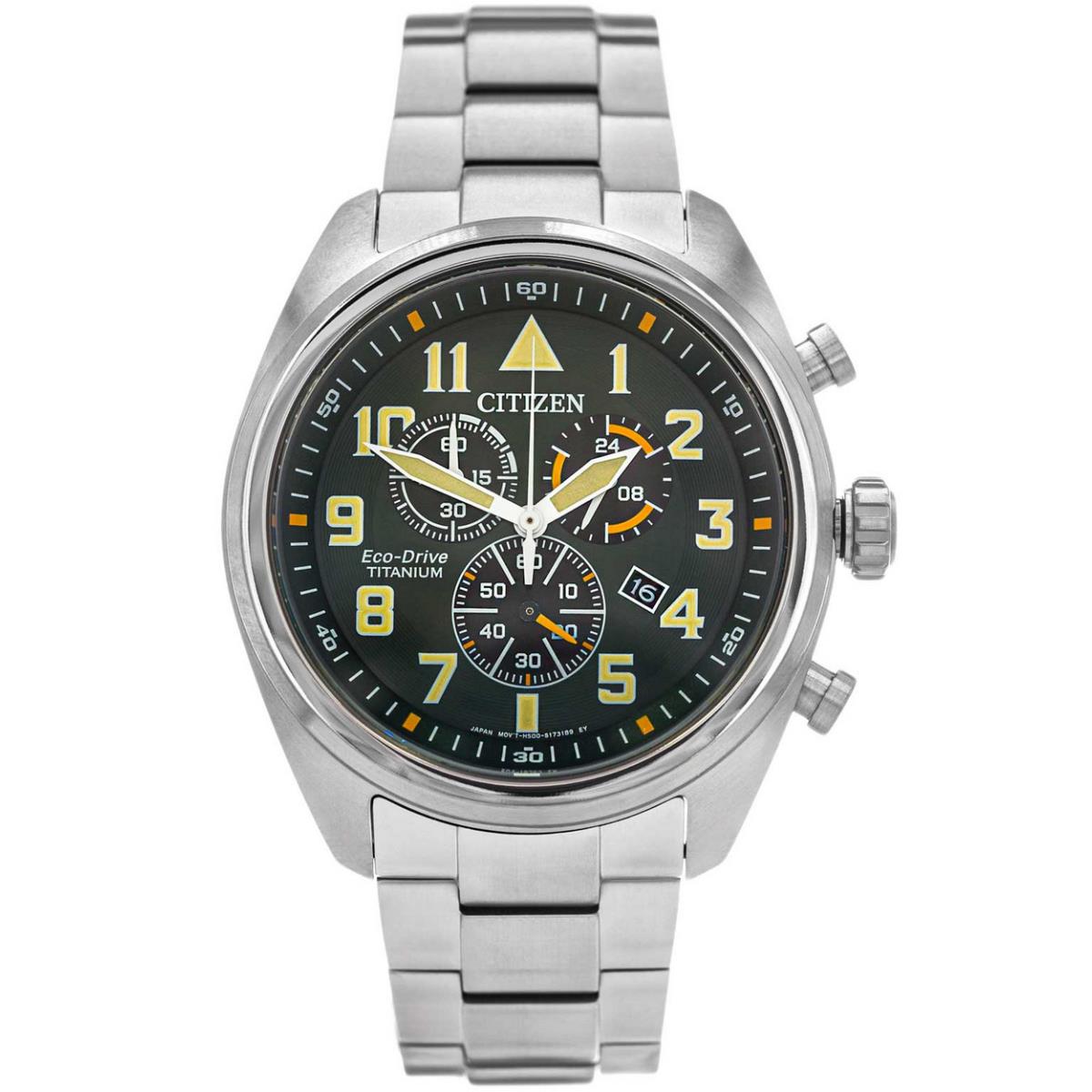 Citizen Super Titanium Men`s Watch Sapphire Chronograph Green AT2480-81X