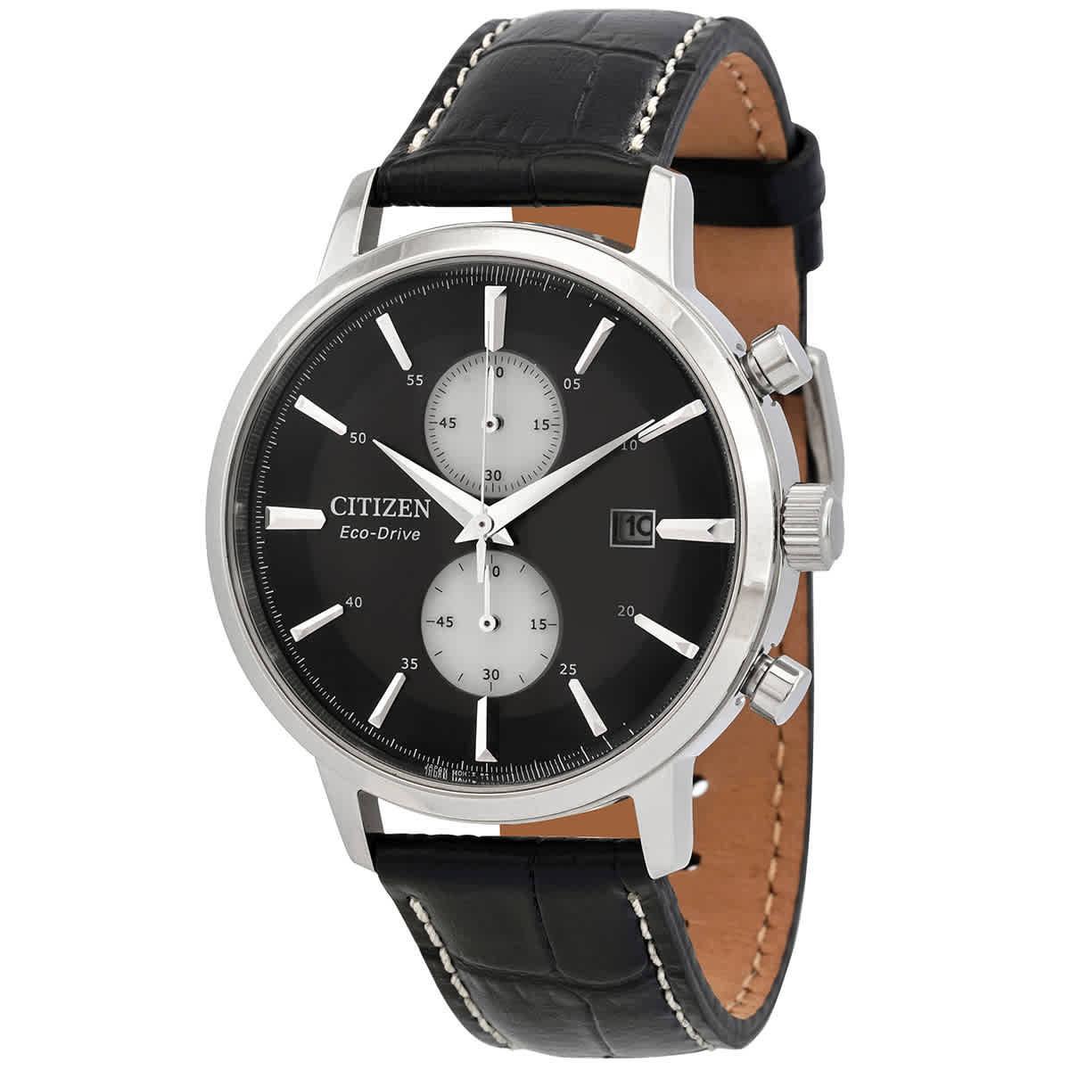 Citizen Eco-drive Chronograph Black Dial Men`s Watch CA7061-18E