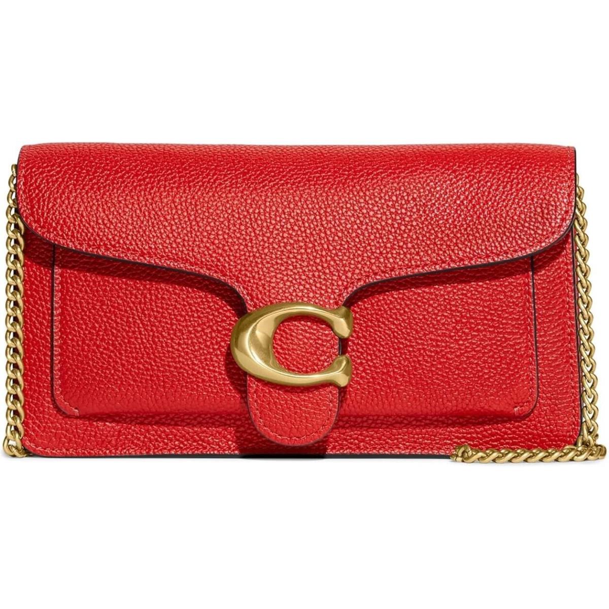 Coach Tabby Chain Clutch Sport Red One Size