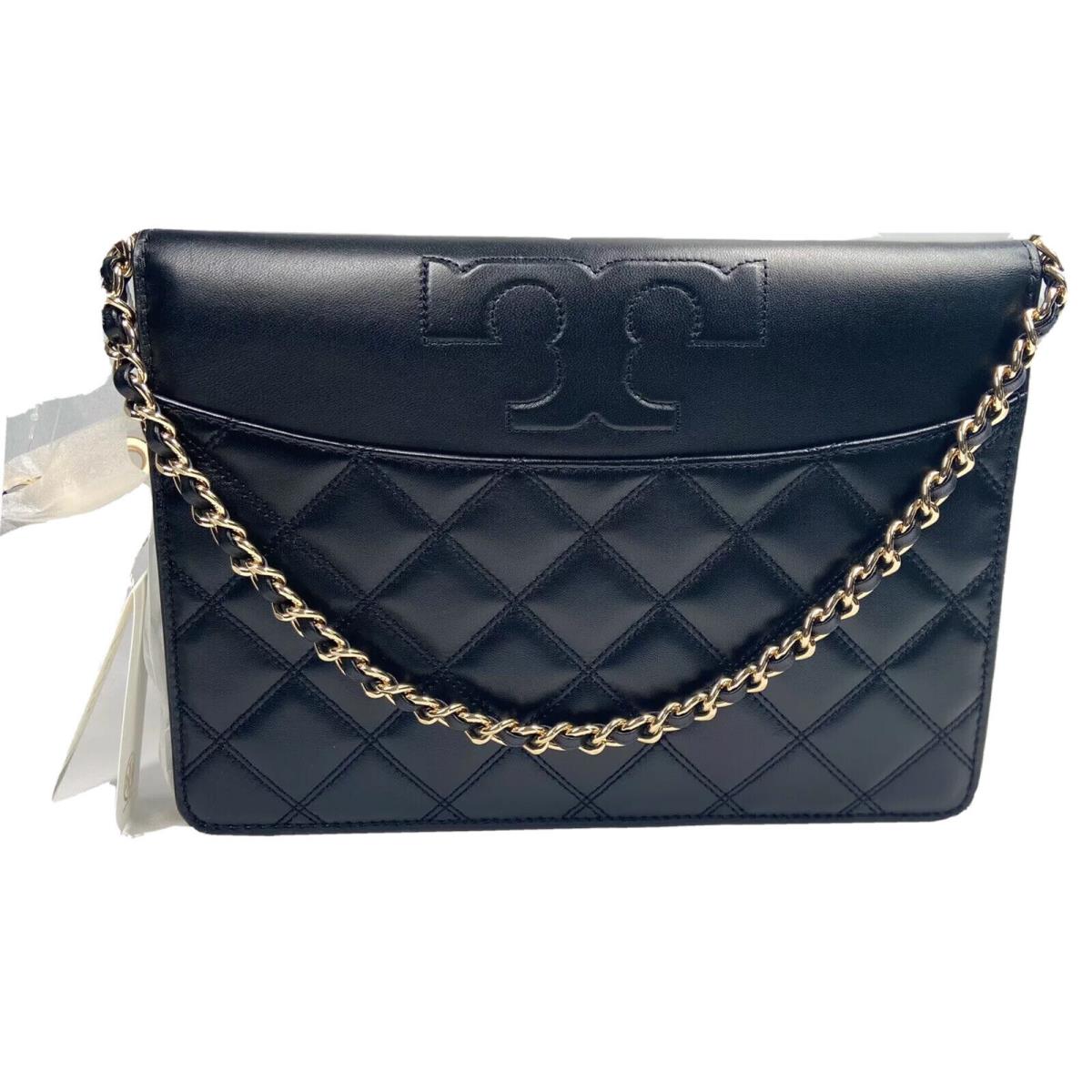 Tory Burch Savannah Large Quilted Smooth Flat Clutch Bag Icolorblack Leather