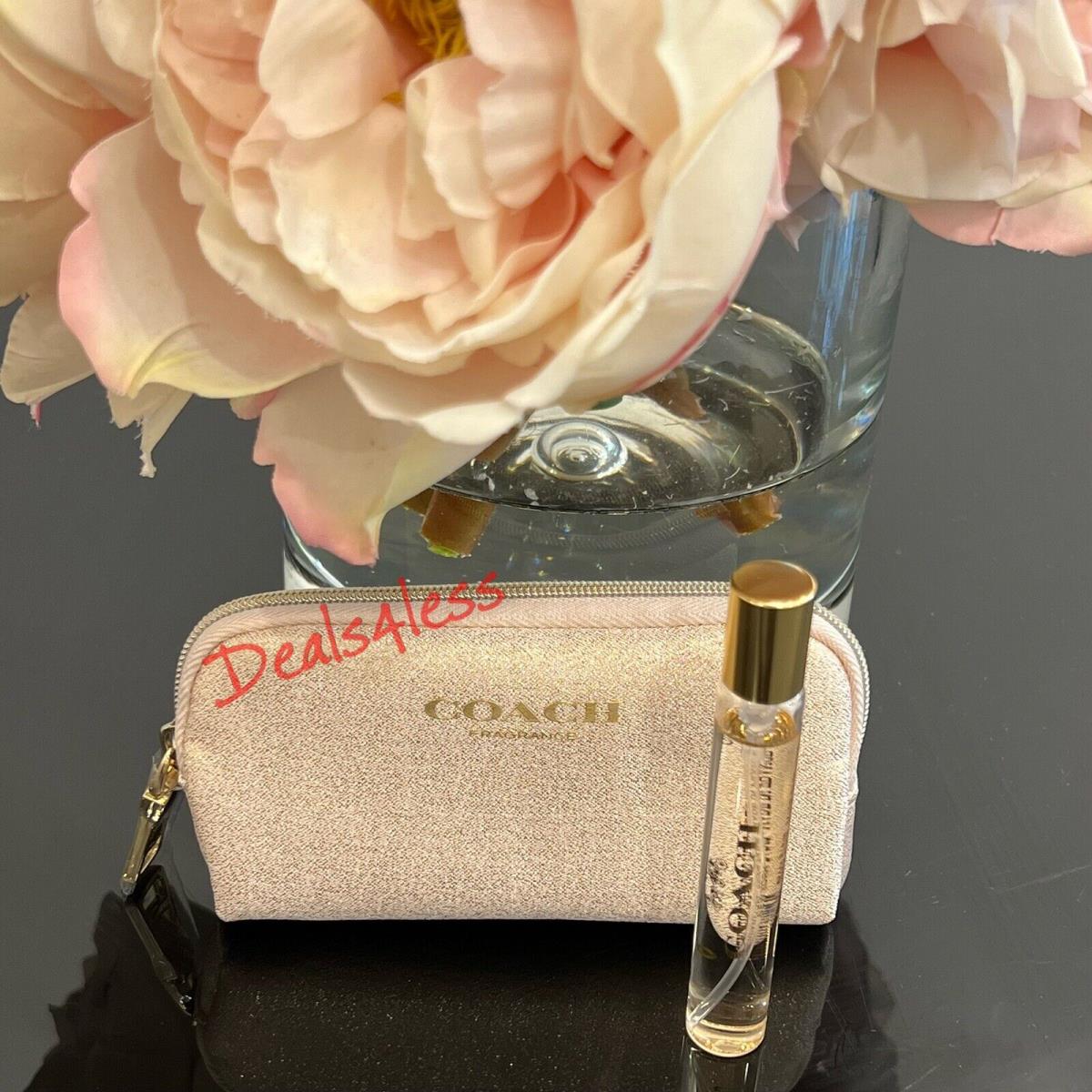 Coach Fragrance and Pouch Coin Purse Clutch Makeup Bag Perfume Shimmer Set