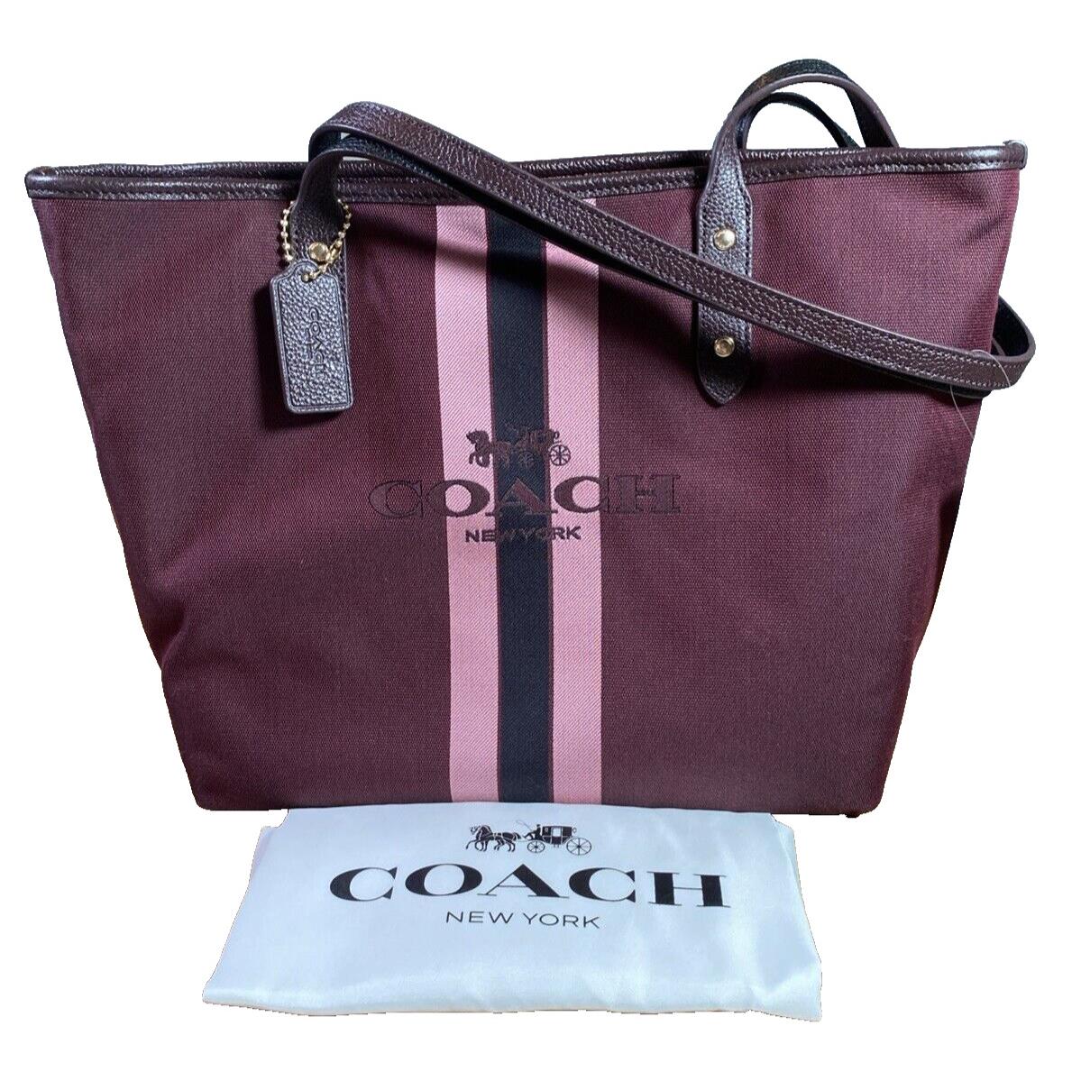 Coach City Zip Tote with Horse and Carriage 69645 Oxblood
