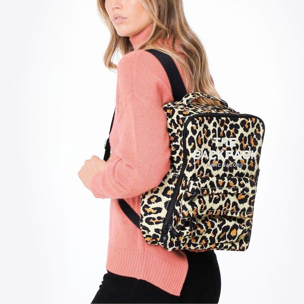 Marc Jacobs The Backpack Medium Size Canvas Animal Leopard Print
