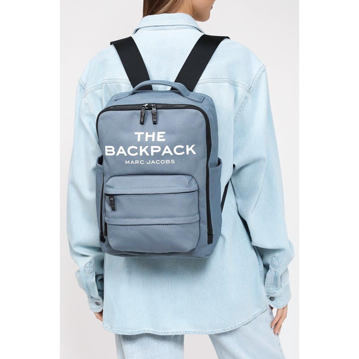 Marc Jacobs The Backpack Medium Size Canvas Blue Shadow
