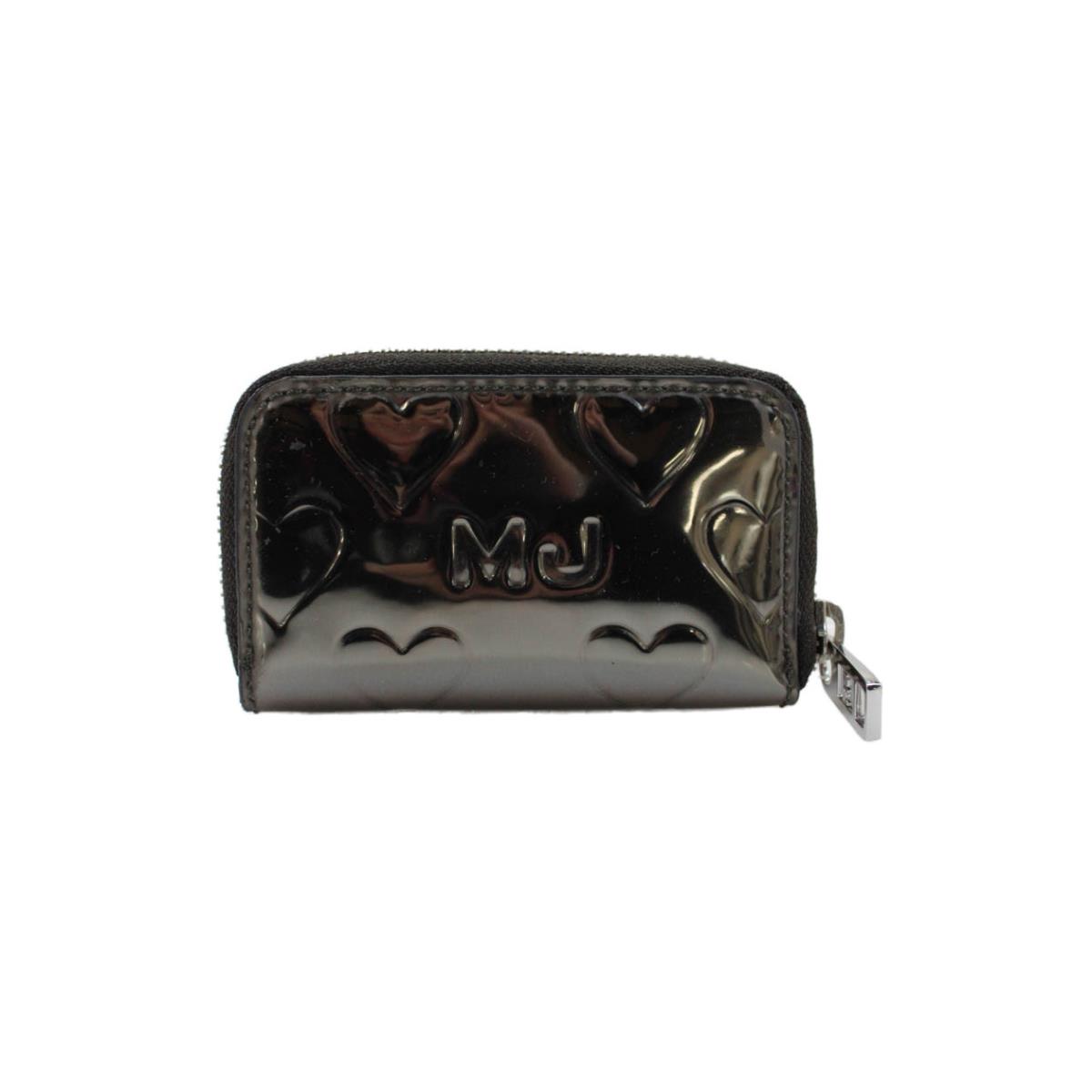 Marc By Marc Jacobs Womens Zip Around Heart MJ Coin Wallet Silver Tone