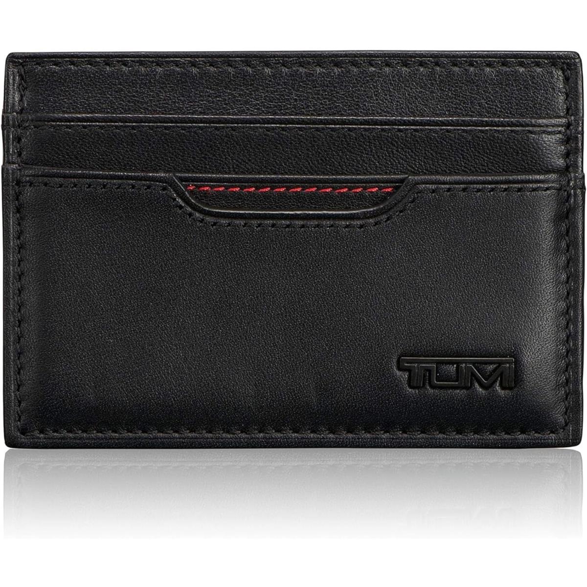 Tumi Leather Slim Card Case Wallet - 3 X 4 - Black