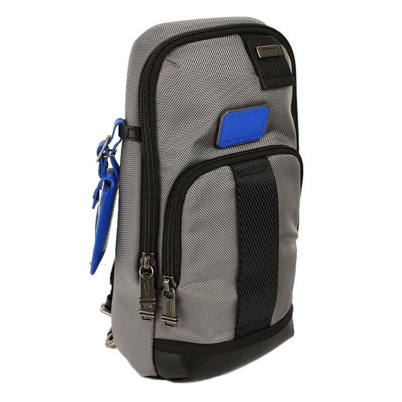 Tumi Gray Black Fife Ballistic Nylon Slim Sling Backpack Bag