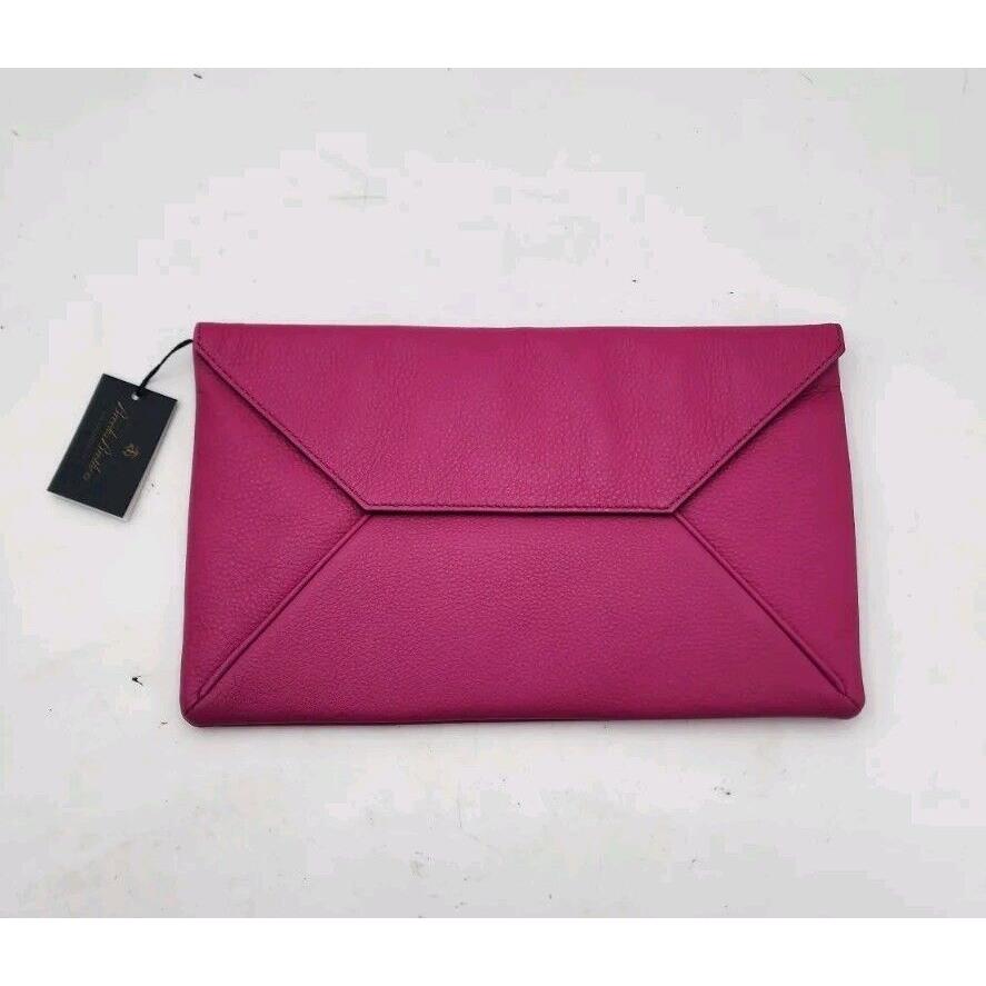 Brooks Brothers Purple Leather Envelope Clutch Purse Wallet Bag 7 X 12