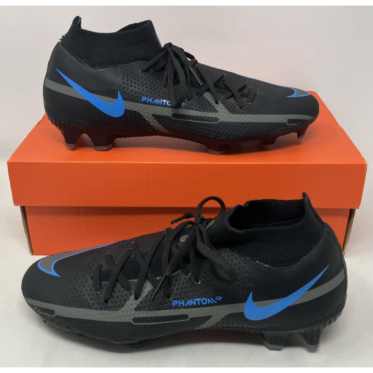 Nike Phantom GT2 Pro DF FG DC0759 004 Black Soccer Cleats Men`s 5 Womens 6.5