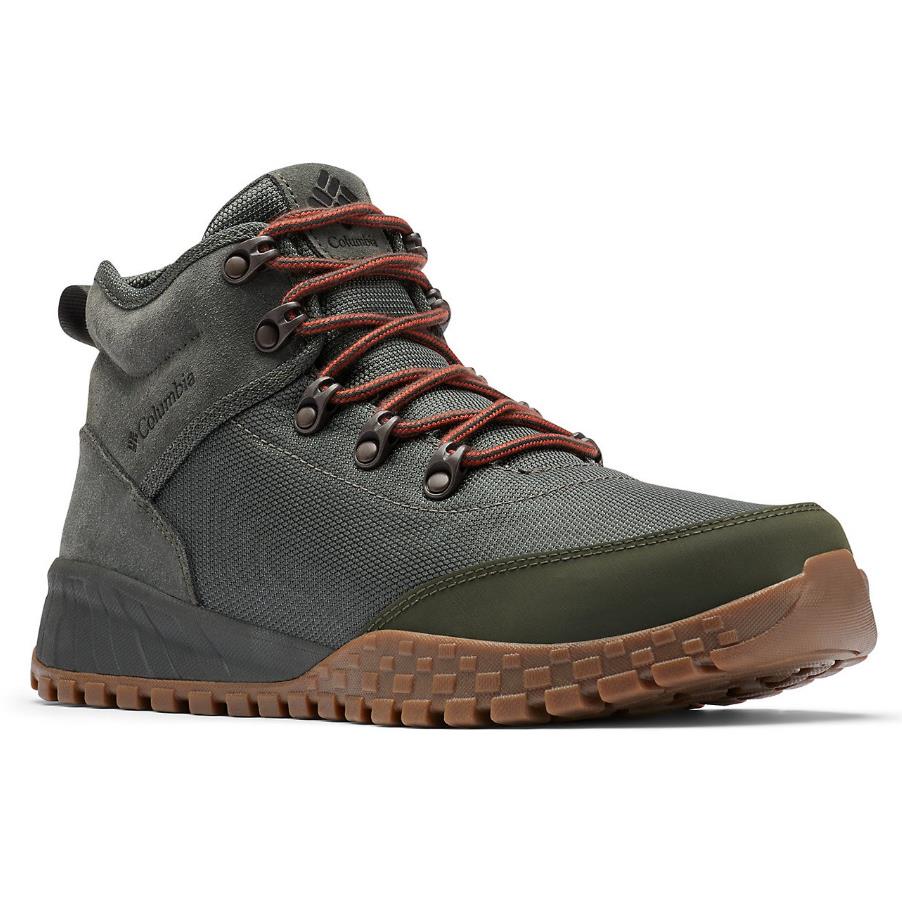 Columbia 1950921-339 Men`s Fairbanks Mid Waterproof Gravel/dark Moss Boot
