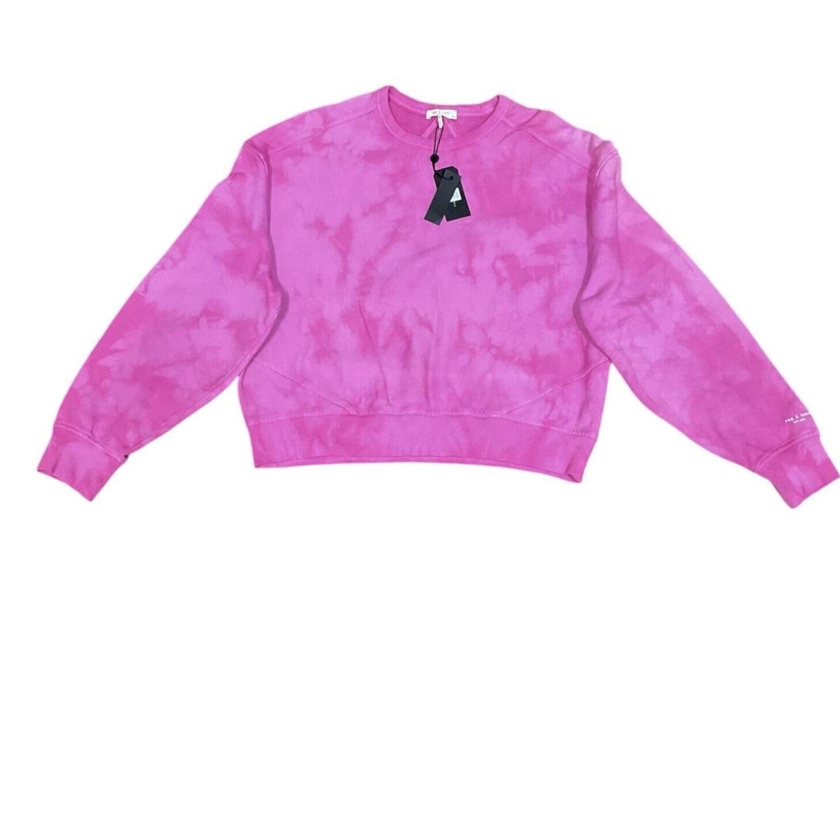 Rag Bone City Tie Dye Sweatshirt Fuchsia Pink Size Large