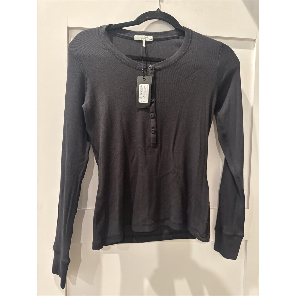 Rag Bone Essie Knit Rib Henley Tee Women s Small Sm
