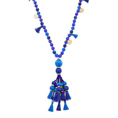 Kate Spade New York Women`s Pretty Poms Tassel Pendant Necklace - Blue Multi