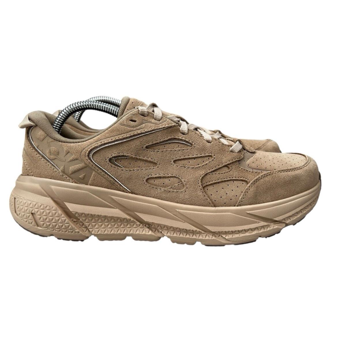 Hoka One One Clifton L Suede Shifting Sand Dune Running Shoes Men`s Sz 8.5 - 10