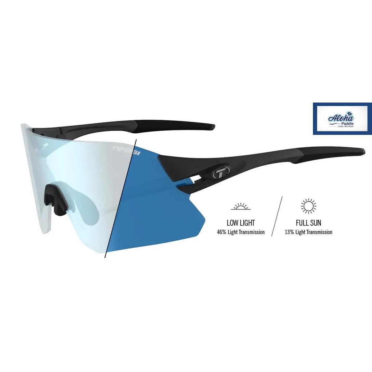 Optics Rail Sunglasses Matte Black Frame - Clarion Blue Fototec by Tifosi