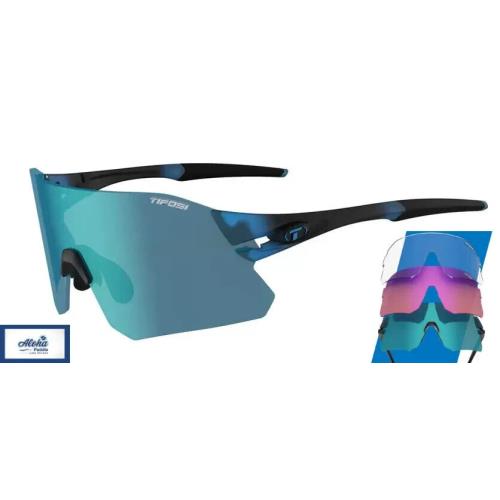 Optics Rail Sunglasses Crystal Blue Frame 3 Interchangeable Lenses by Tifosi