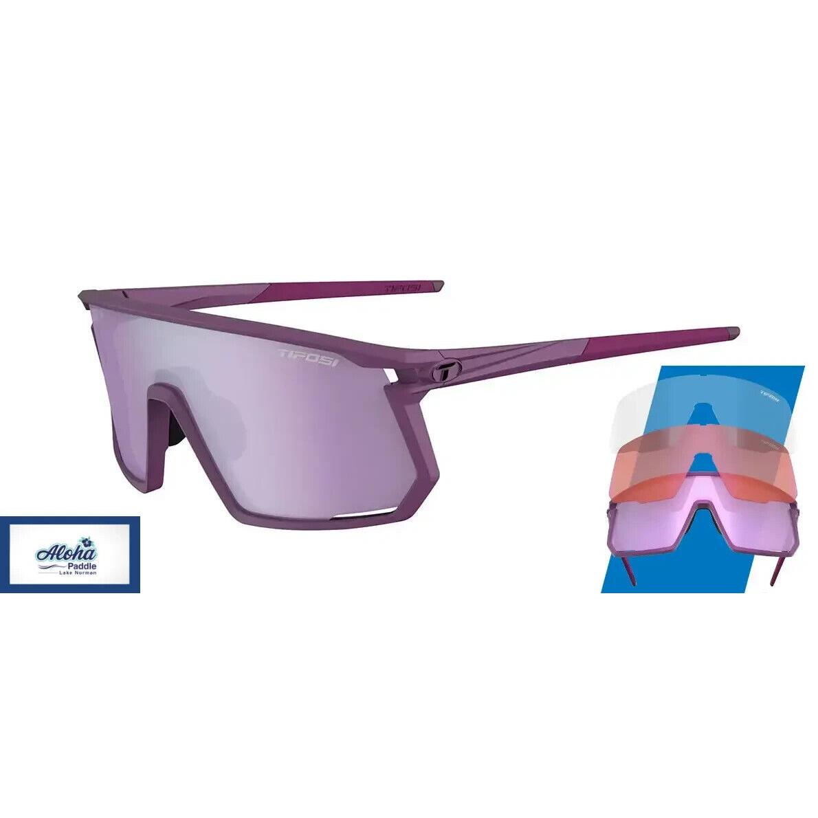 Optics Rail Race Sunglasses Plum Passion Frame - 3 Interchangeable Lenses by Tifosi