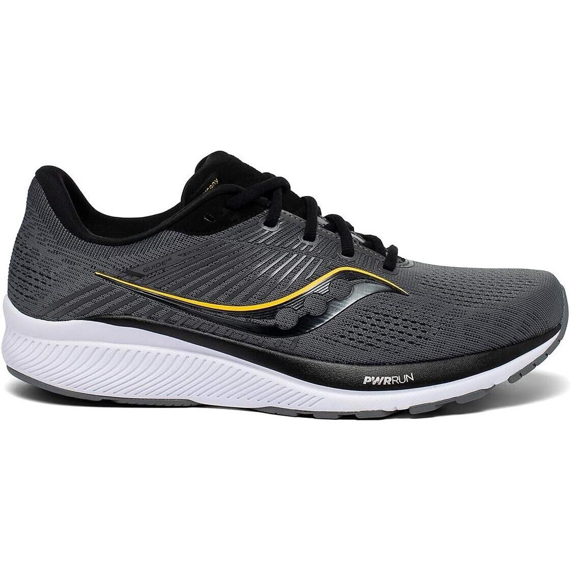 Saucony Men`s S20654-45 Guide 14 Running Shoes Sneakers Charcoal Gold Size 10 US