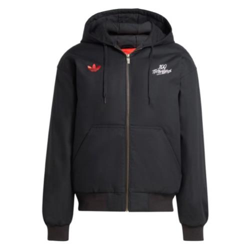 JP0817 Adidas Originals Men`s 100 Thieves Full Zip Hoodie Black Jacket