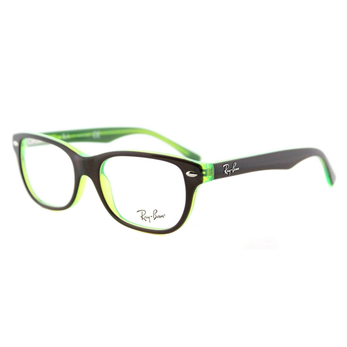 Ray-ban RY 1555 3665 Brown On Fluorescent Green Rectangle Eyeglasses 48mm