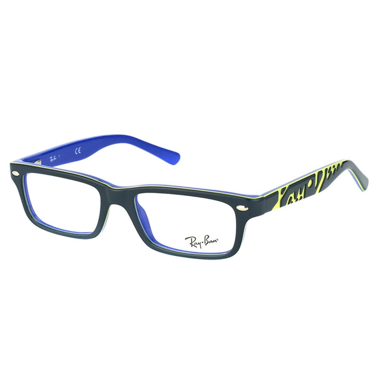 Ray-ban RY 1535 3600 Dark Grey On Blue Plastic Rectangle Eyeglasses 48mm