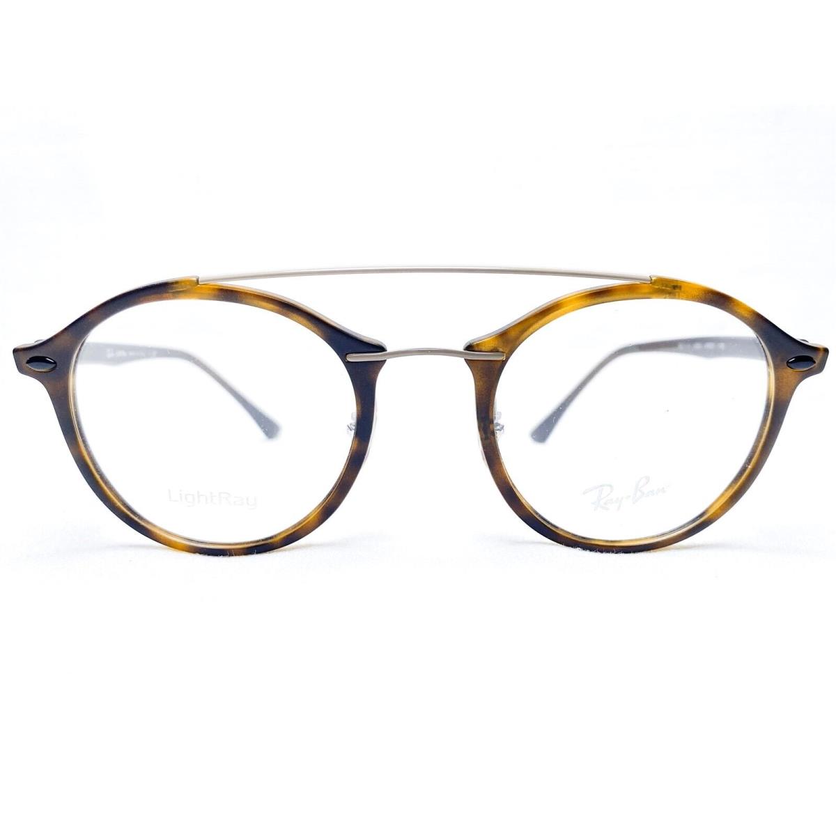 Ray Ban RB7111 5200 Lightray Matte Havana Round Eyeglasses Frames 49/21 140