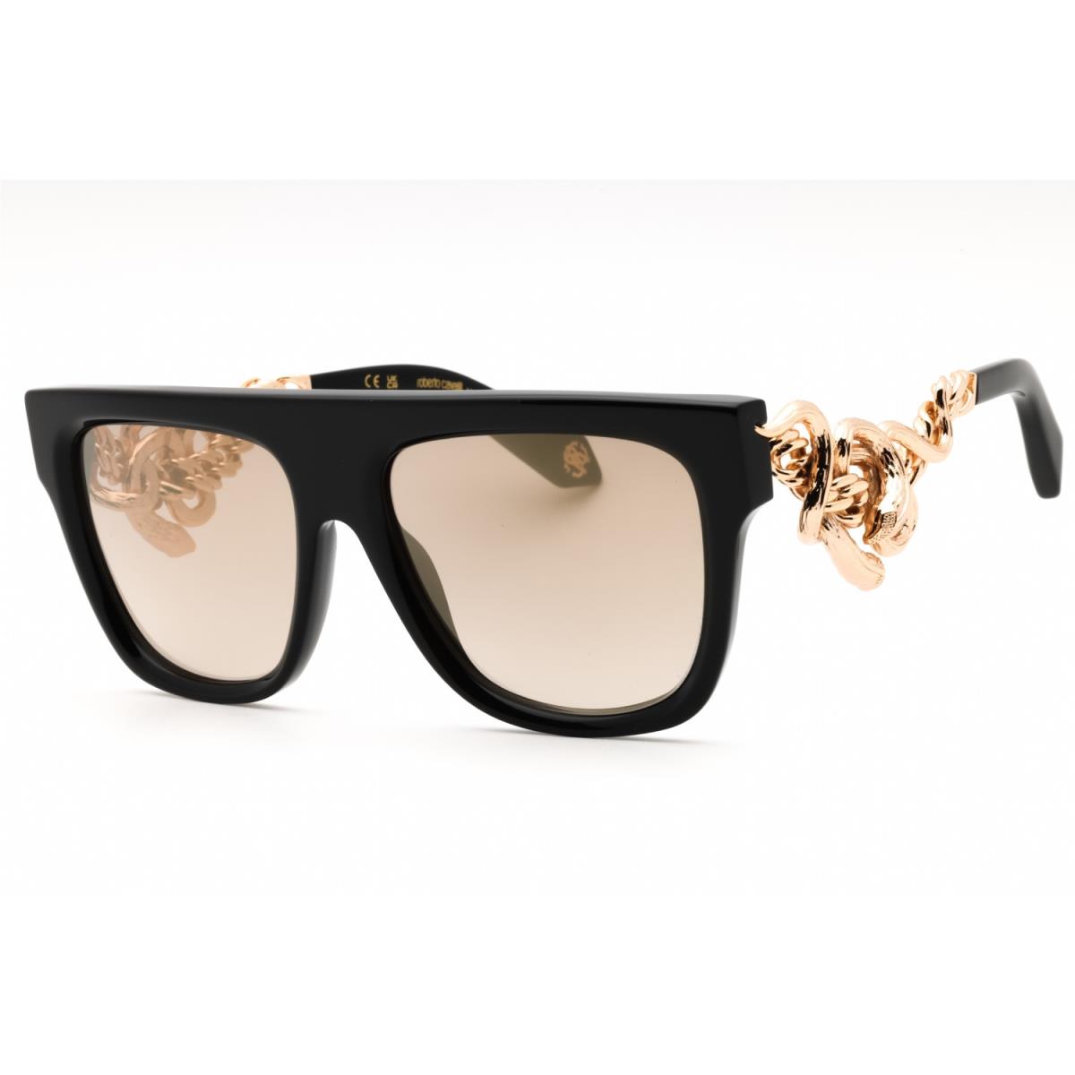 Roberto Cavalli SRC014M 700G Sunglasses Black Frame Brown Lenses 57 Mm